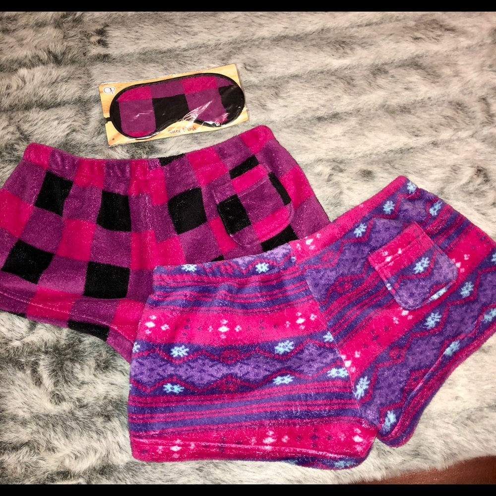 OP Cozy Fuzzy Lounge PJ Shorts | Set of 2 Sz 7-9 - Picture 4 of 7